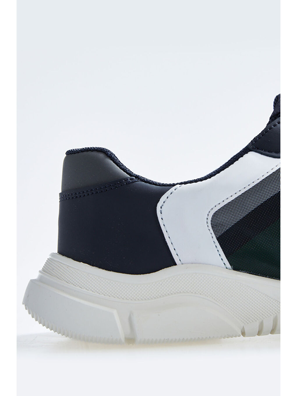 Lacivert Bağcıklı Yüksek Taban Suni Deri Detaylı Erkek Spor Ayakkabı - 89117-3