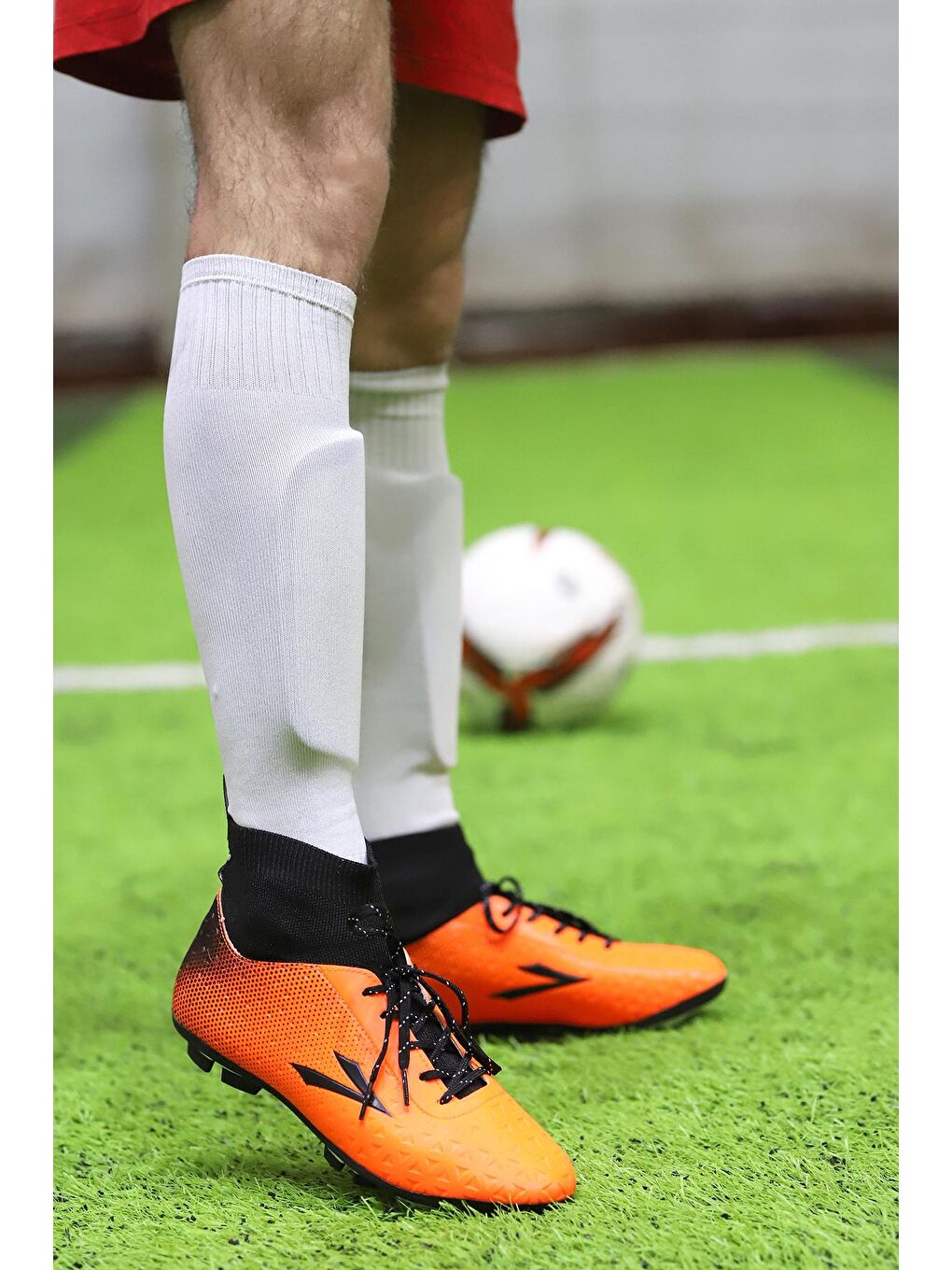 Turuncu Simav KM Boğazlı Çorap Krampon Çim Saha Erkek Futbol Ayakkabı