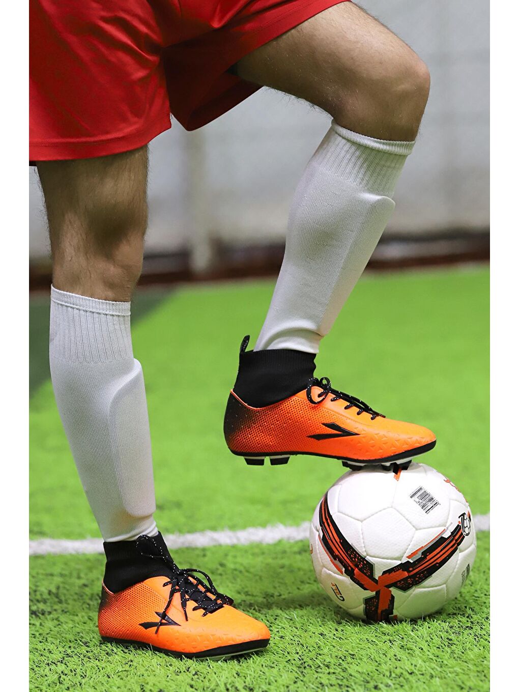 Turuncu Simav KM Boğazlı Çorap Krampon Çim Saha Erkek Futbol Ayakkabı-1