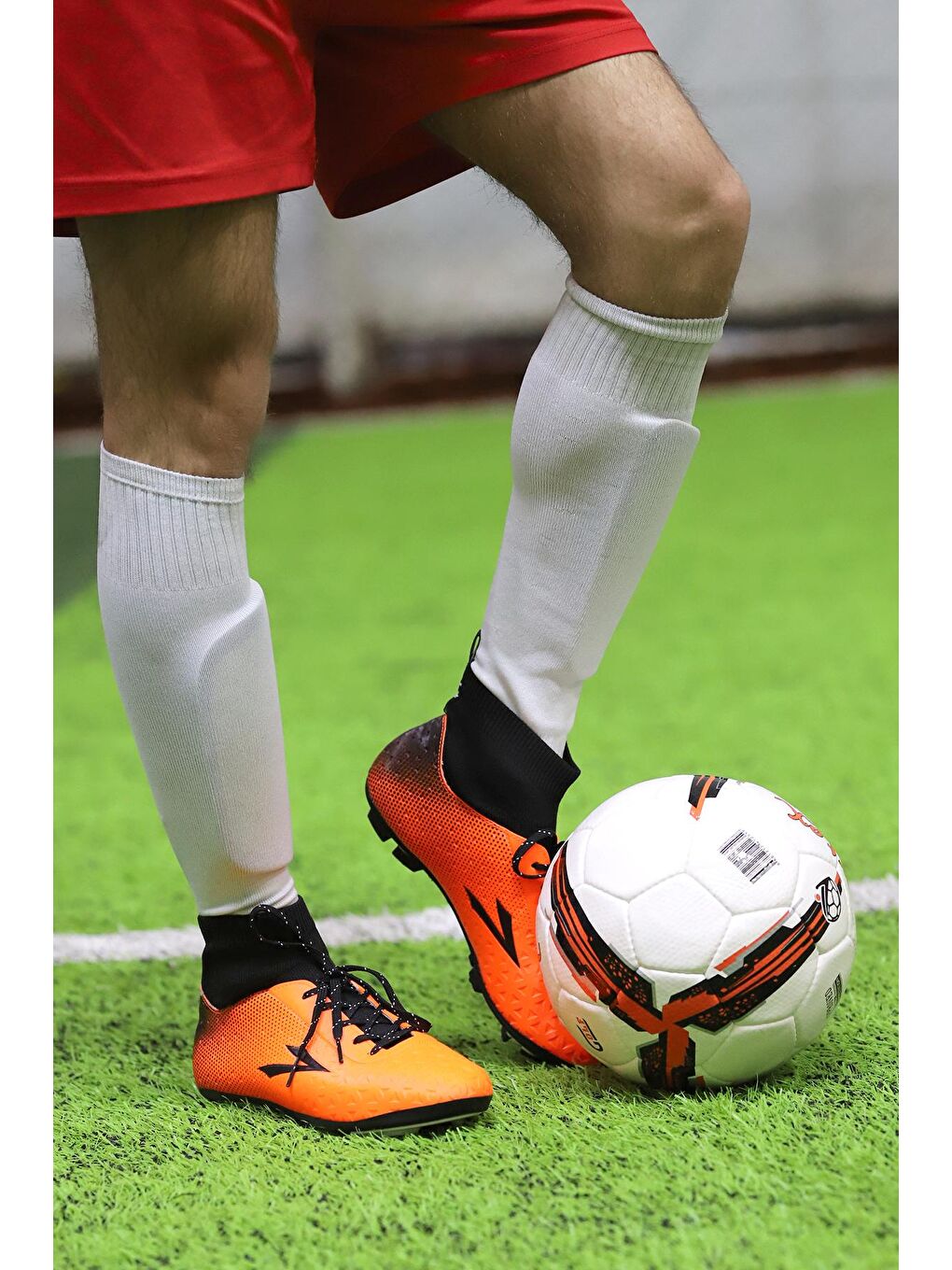 Turuncu Simav KM Boğazlı Çorap Krampon Çim Saha Erkek Futbol Ayakkabı-2