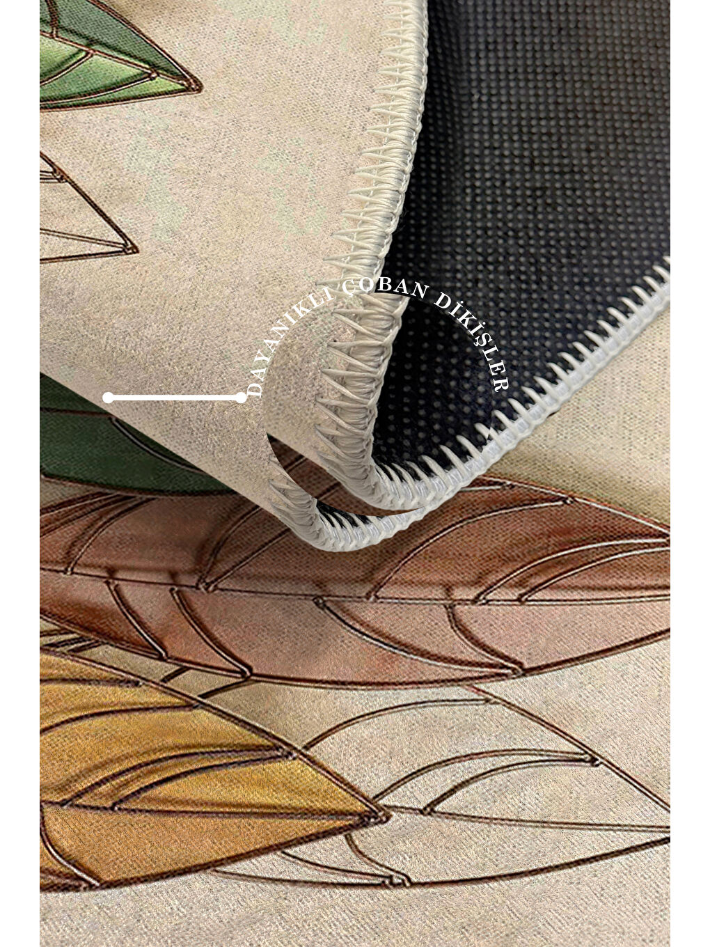 Kahverengi Dekoratif Özel Tasarım Yıkanabilir İnce Kaymaz Tabanlı Modern Halı 80 x 150 cm-3