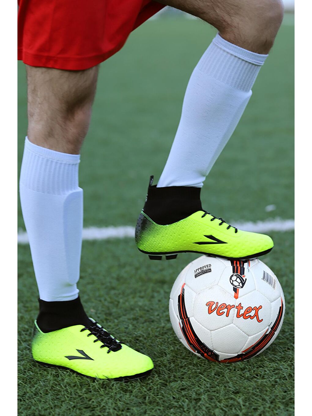 Sarı Simav KM Boğazlı Çorap Krampon Çim Saha Erkek Futbol Ayakkabı-1