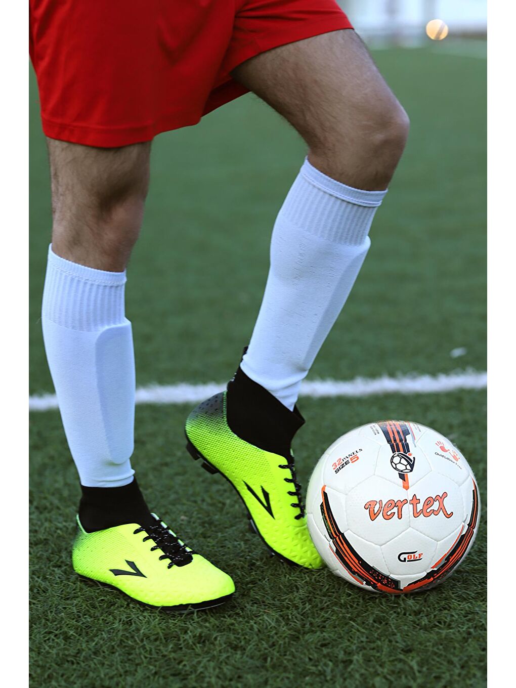 Sarı Simav KM Boğazlı Çorap Krampon Çim Saha Erkek Futbol Ayakkabı-2