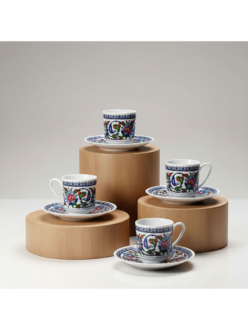 Ekru Gözde Double 4 Kişilik Kahve Fincan Takımı 60932-1