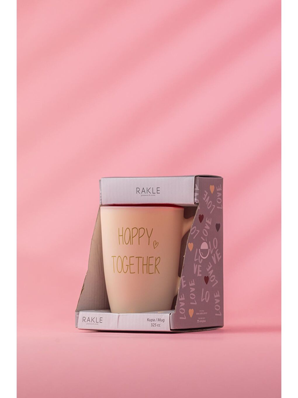 RAKLE Krem Happy Together Sloganlı Kupa Krem - 1