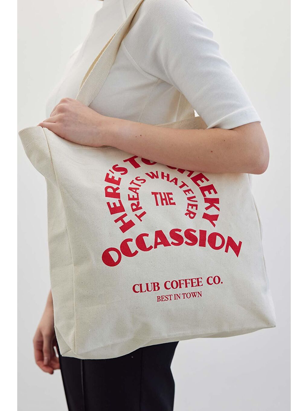 Bej Baskılı Körüklü Bez Çanta Cheeky-2