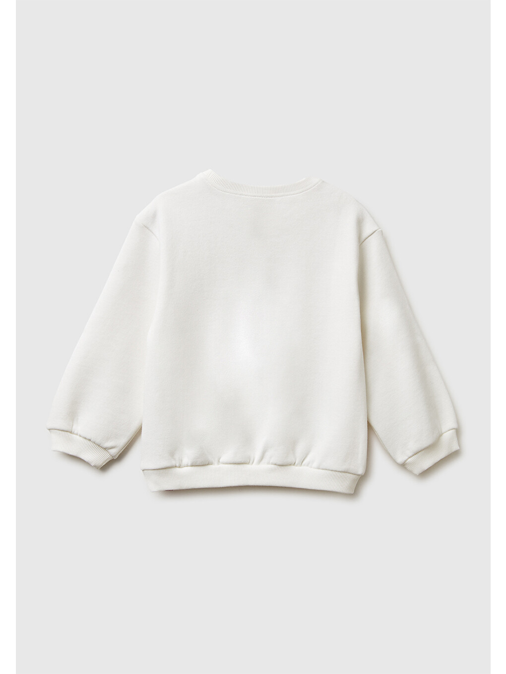 Kız Çocuk Ekru Önü Baskılı Logo Etiketi Detaylı Sweatshirt-1