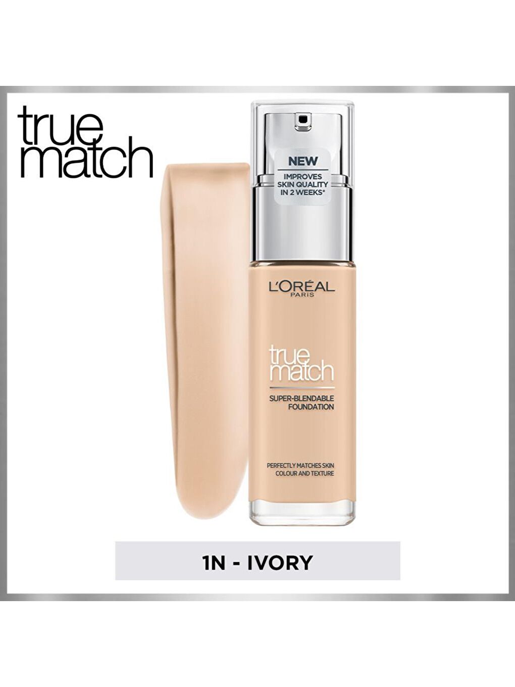 L'Oreal Paris Nude True Match Bakım Yapan Fondöten 1N Ivory (30 ml) - 6