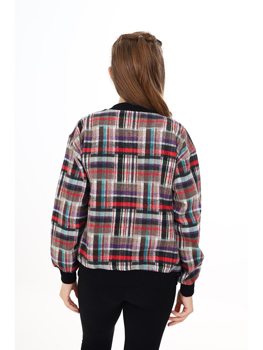 Kahverengi Kız Çocuk Kolej Tarz Kaşe Ceket 7 -13 Yaş Lx286-4