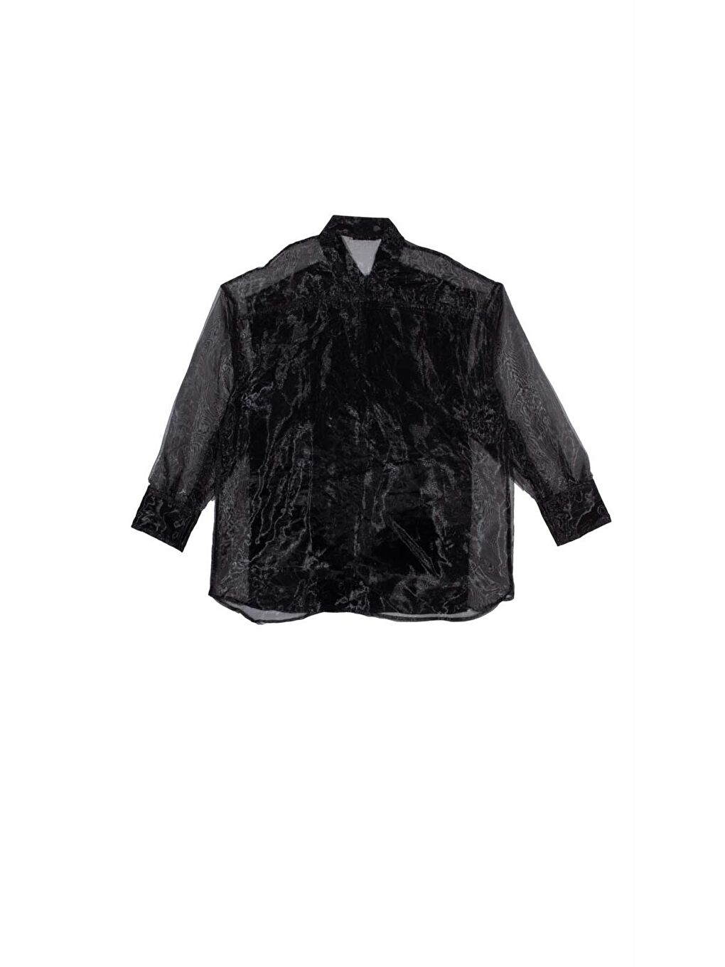 Siyah Organze Poplin Gömlek-6