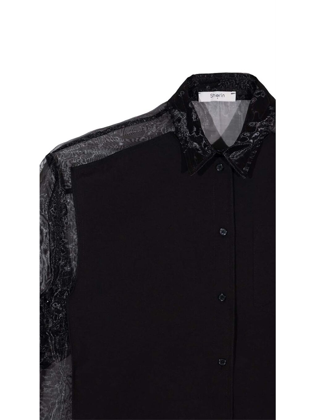 Siyah Organze Poplin Gömlek-7