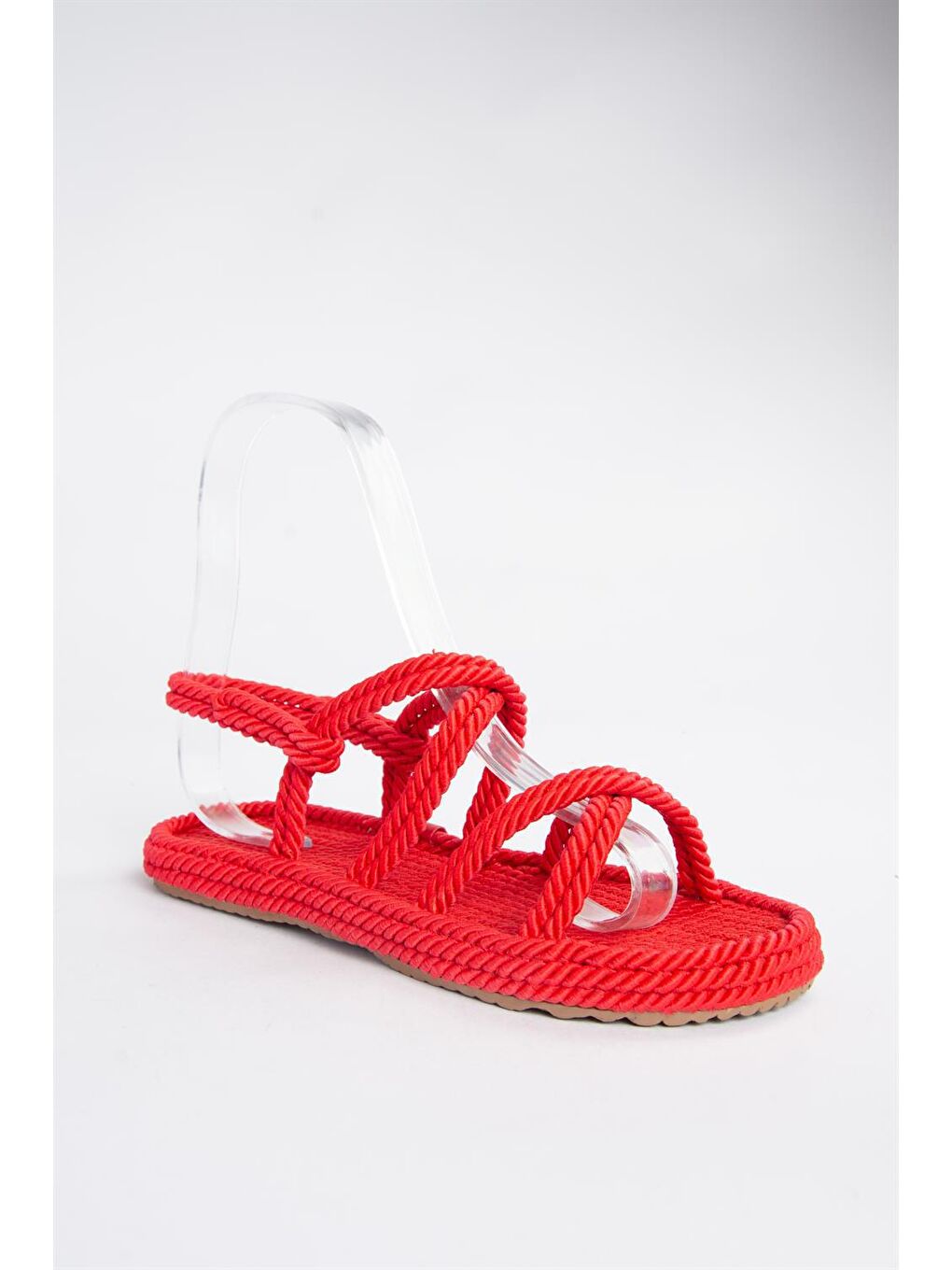 H596011704 Kırmızı Kadın Sandalet-3