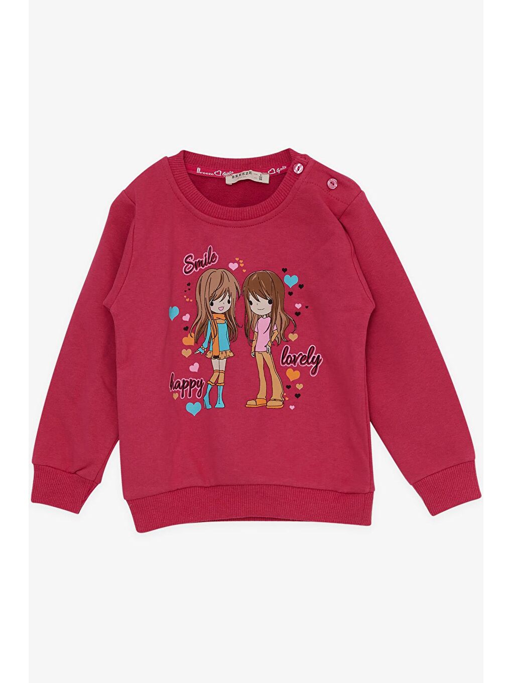 Kız Çocuk Eşofman Takımı Mutlu Arkadaşlar Temalı Fuşya (1.5-3 Yaş)-2