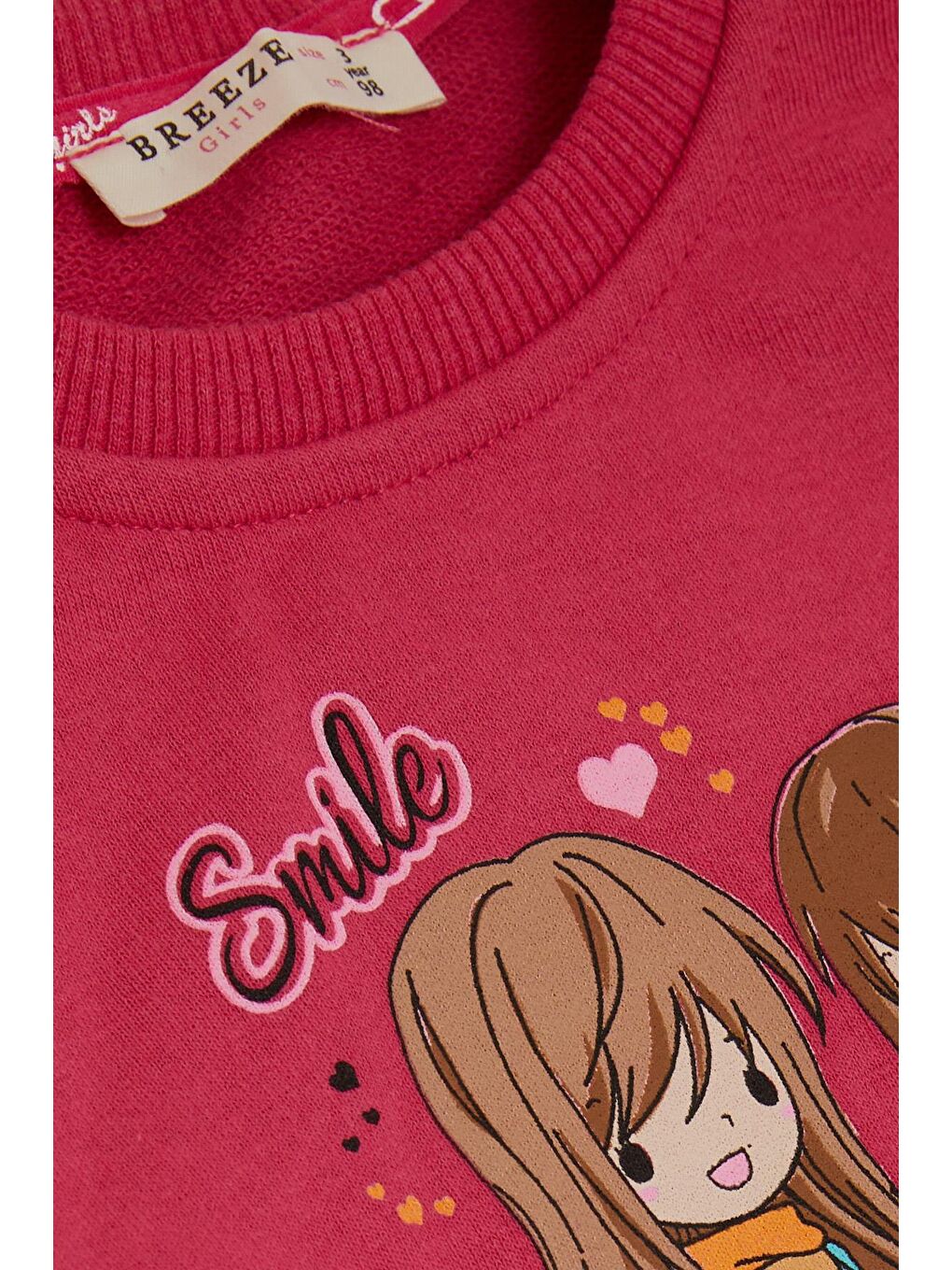 Kız Çocuk Eşofman Takımı Mutlu Arkadaşlar Temalı Fuşya (1.5-3 Yaş)-4