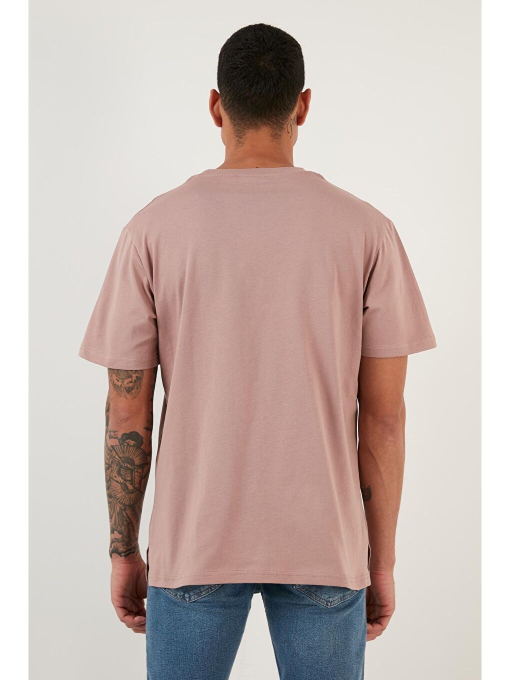 Buratti Pembe Regular Fit Bisiklet Yaka Pamuklu Basic T Shirt 5902271 - 4