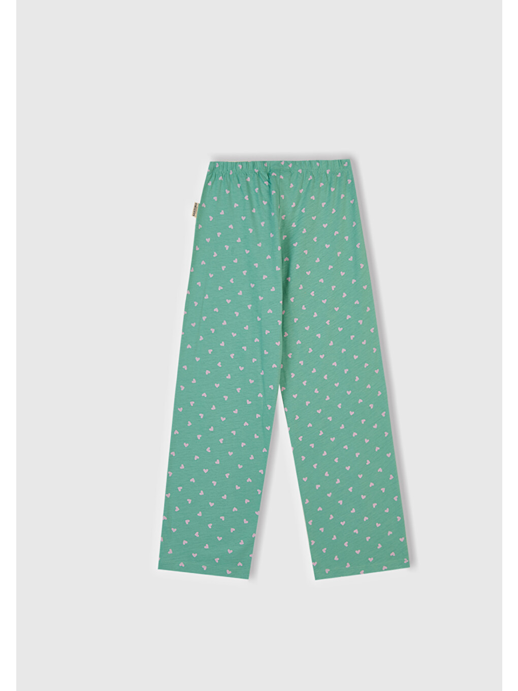 Kız Çocuk Toz Pembe-turkuaz Üstü Baskılı Altı Desenli Pijama Takımı-5