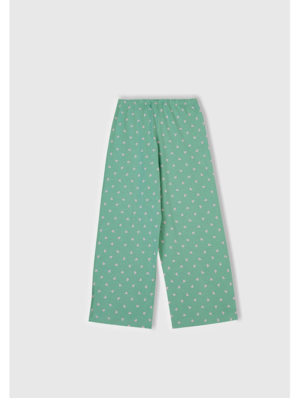 Kız Çocuk Turkuaz Desenli Fırfır Detaylı Pijama Takımı-7