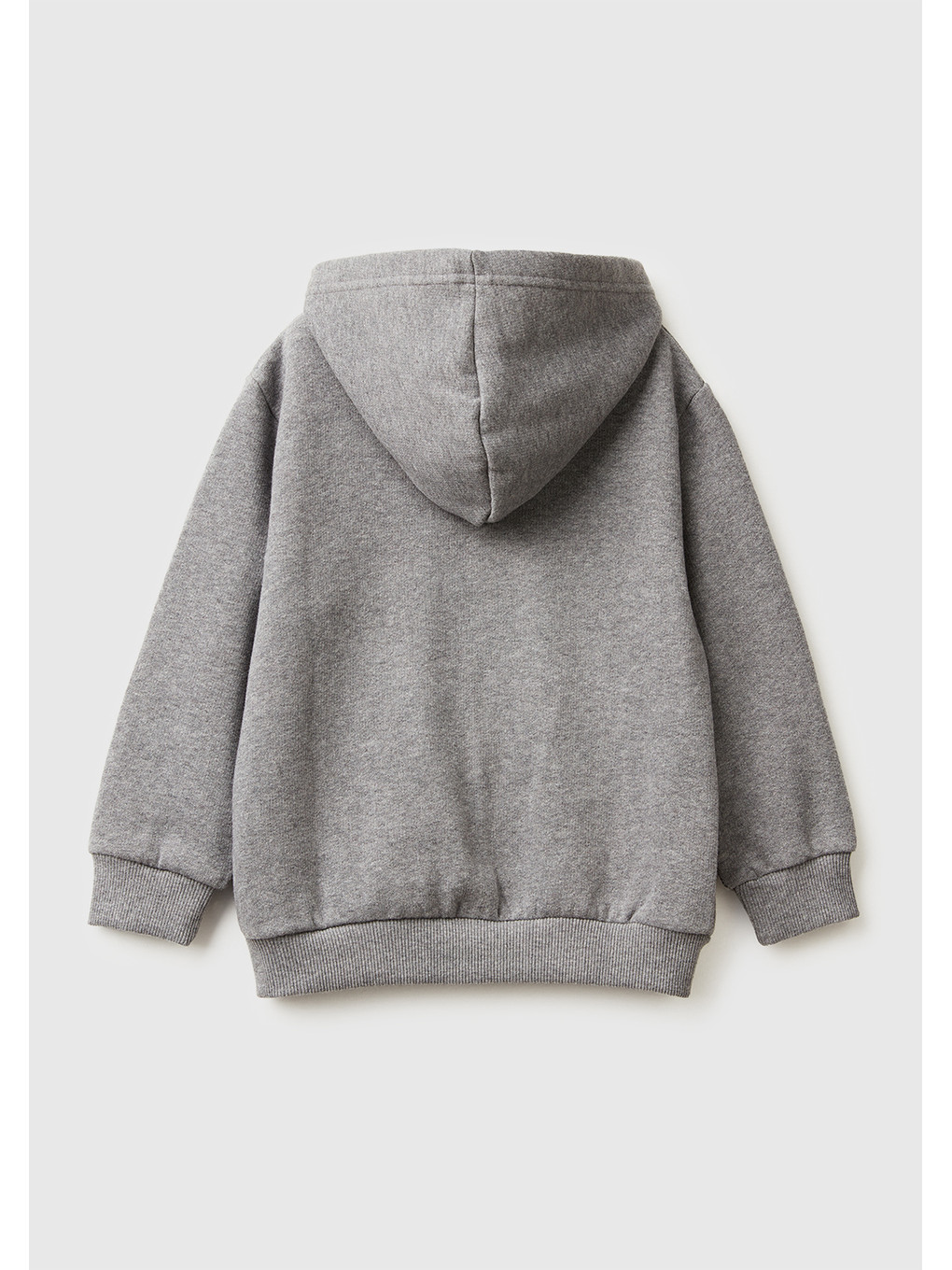 Gri Erkek Çocuk Antrasit Melanj Önü Logo Baskılı Fermuarlı Regular Fit Kapüşonlu Sweatshirt-1