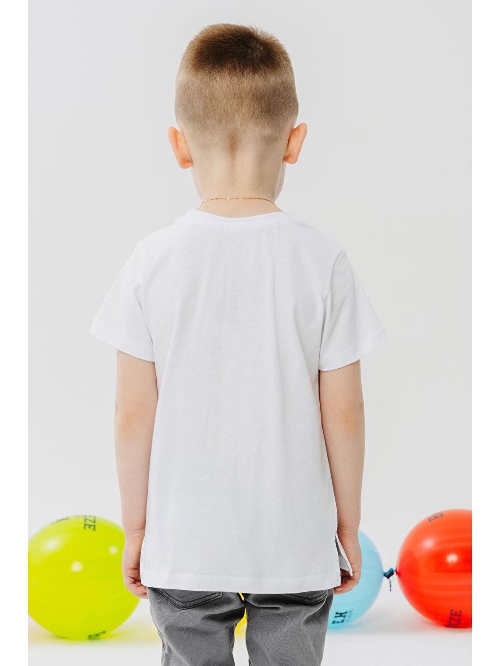 Erkek Çocuk Tişört Cool Yazı Armalı Cepli Beyaz (1.5-5 Yaş)-2