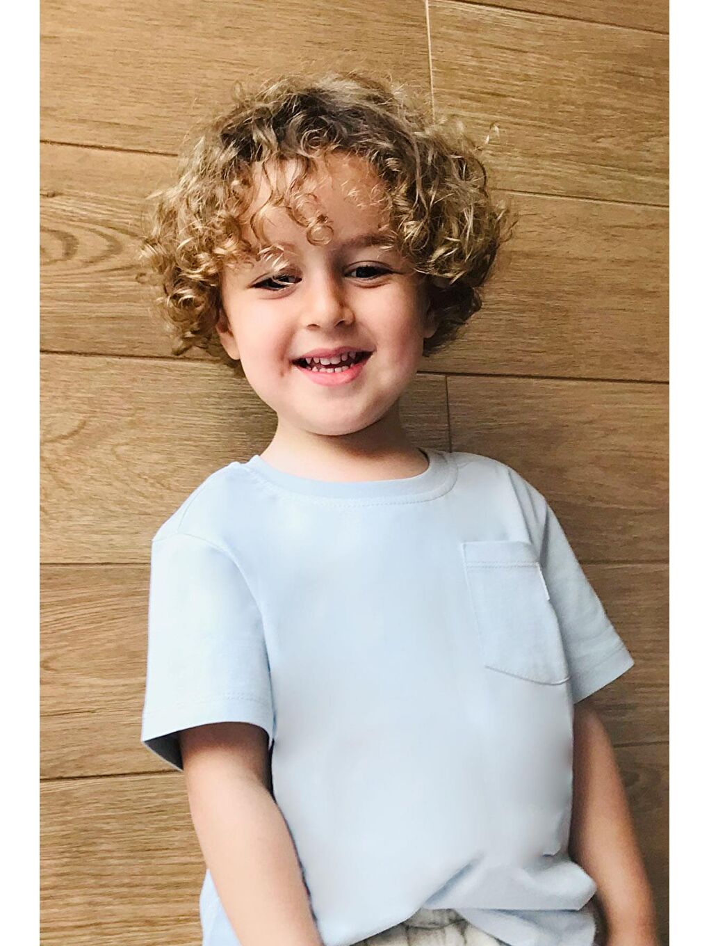 Erkek Çocuk Tişört Cool Yazı Armalı Cepli Açık Gri (1.5-3 Yaş)-1