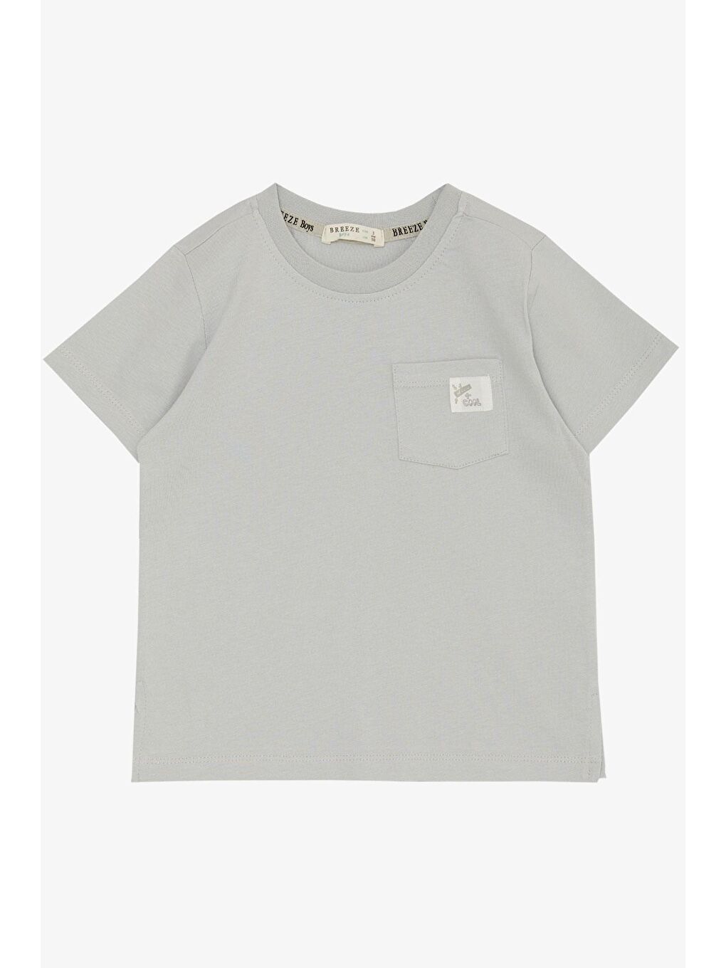 Erkek Çocuk Tişört Cool Yazı Armalı Cepli Açık Gri (1.5-3 Yaş)-2