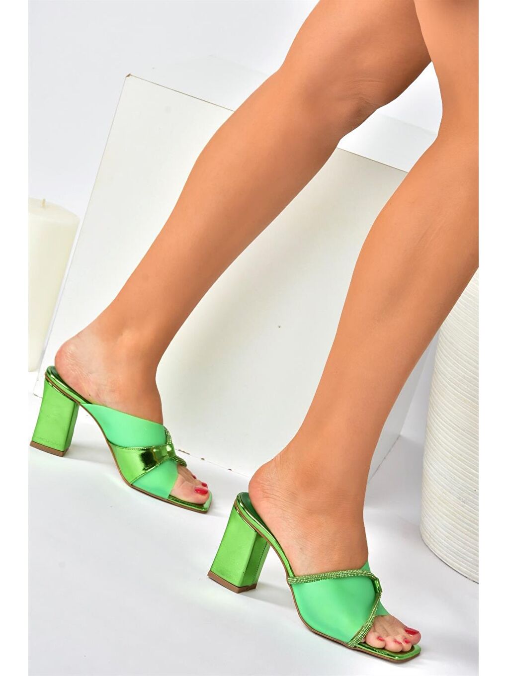 P820207523 Yeşil Kadın Terlik-2
