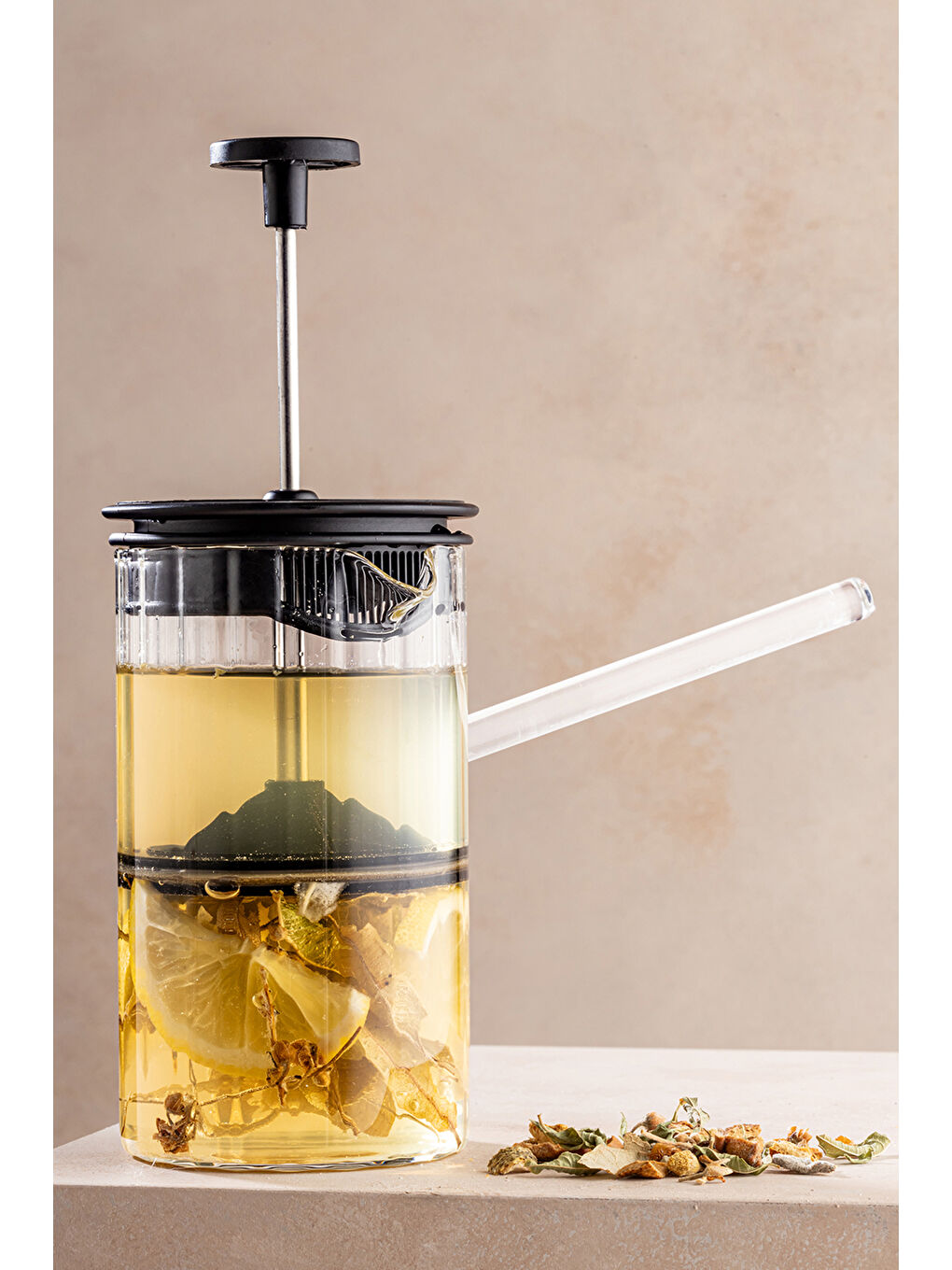 Meleni Home Şeffaf Ateşe Dayanıklı Cam French Press - Bitki Çayı Filtre Kahve Demliği 450 Ml - 5