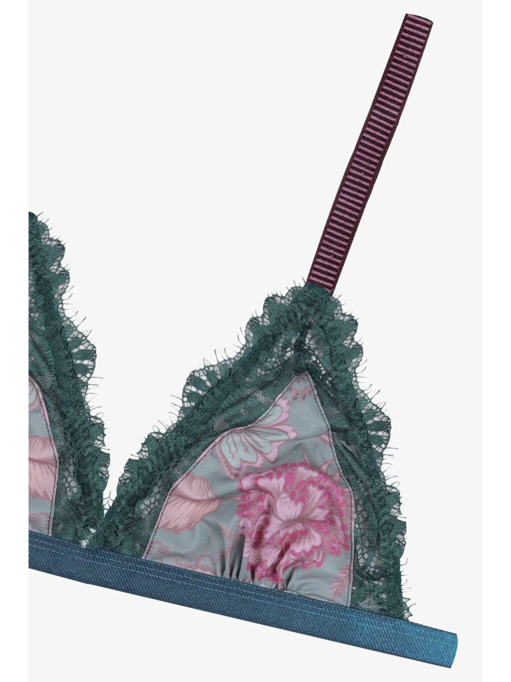 Mercan Kadın Saçaklı Dantelli Desenli Sütyen Takım-2
