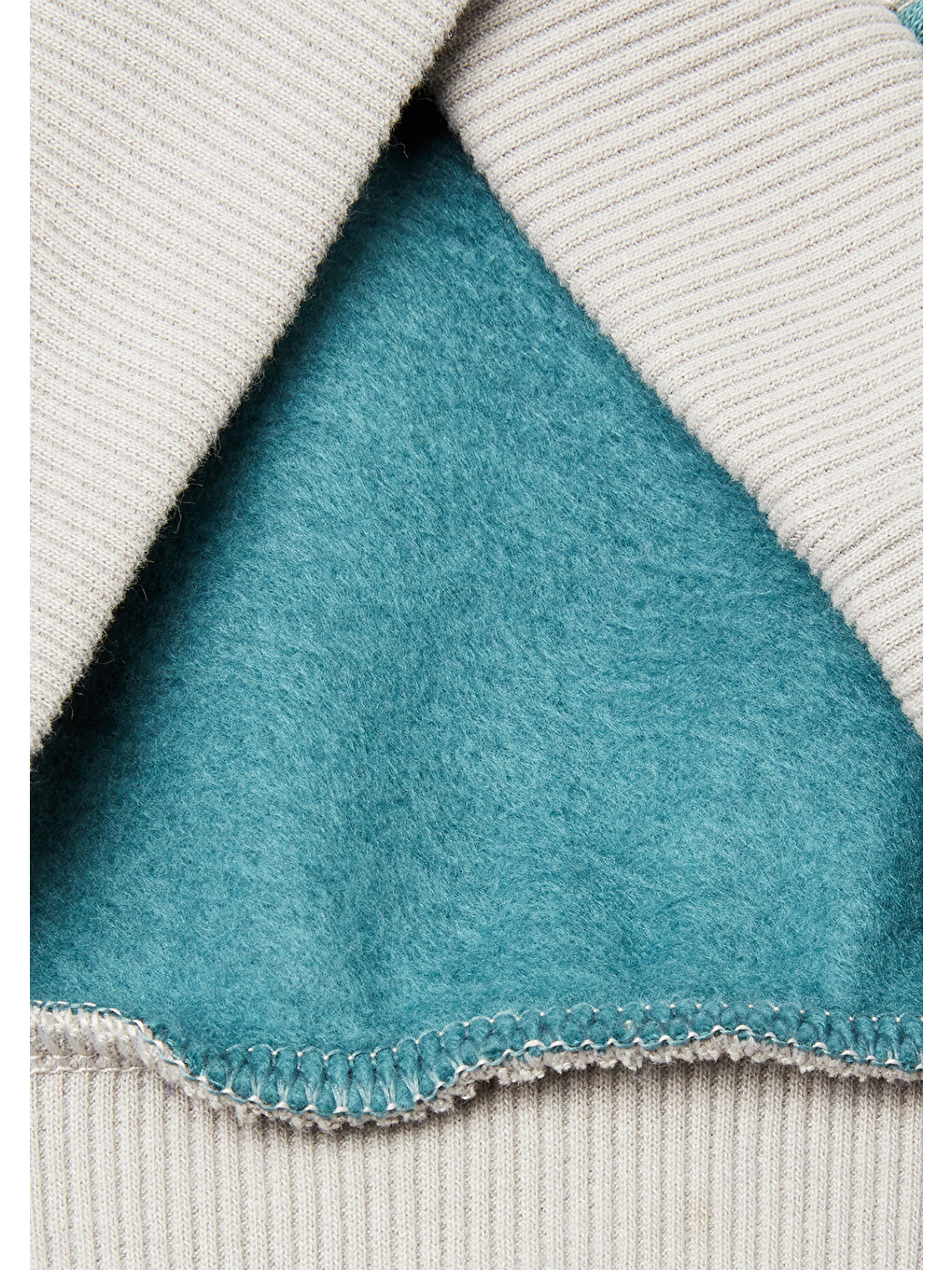 Erkek Çocuk Koyu Yeşil-gri Önü Logo Baskılı Cepli Bisiklet Yaka Regular Fit Sweatshirt-2