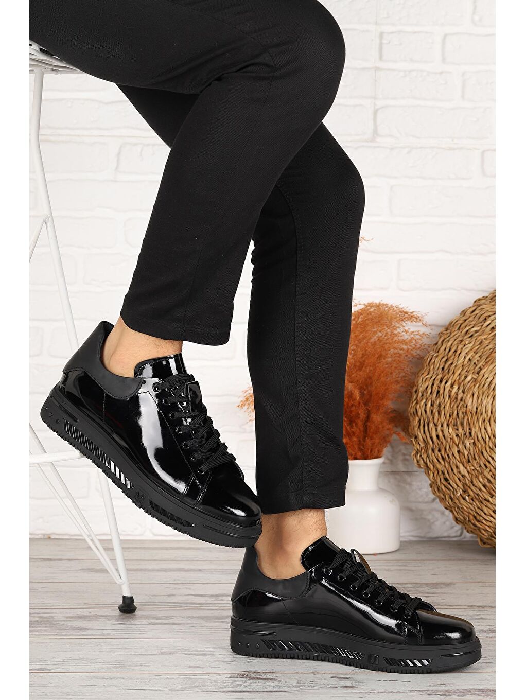 Siyah 152-16160 Rugan Deri Erkek Günlük Ayakkabı-2