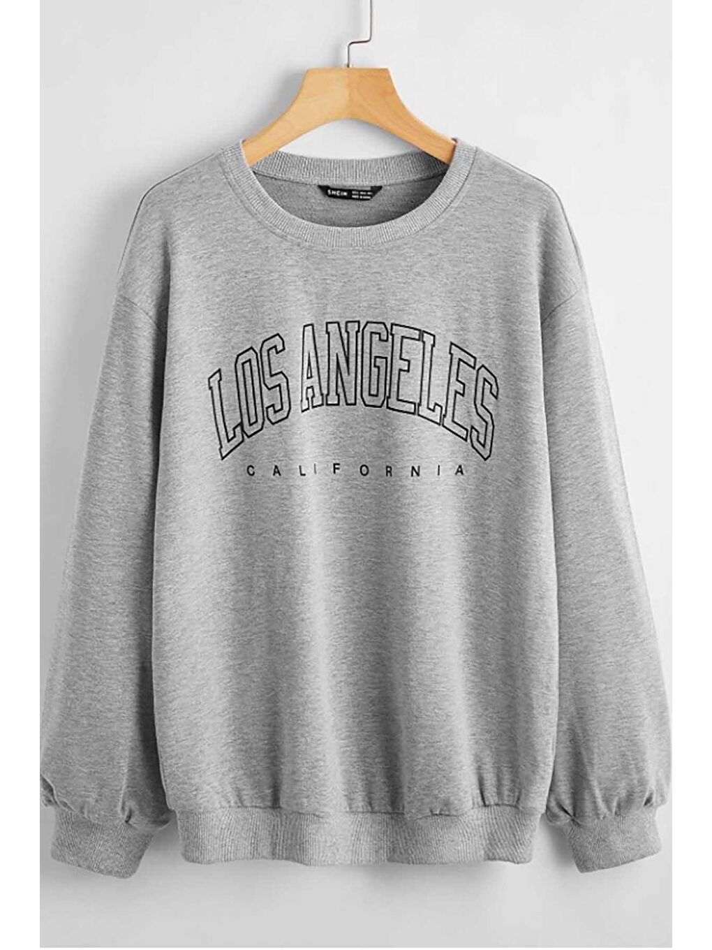 Gri Baskılı Oversize Kadın Sweatshirt Mg780