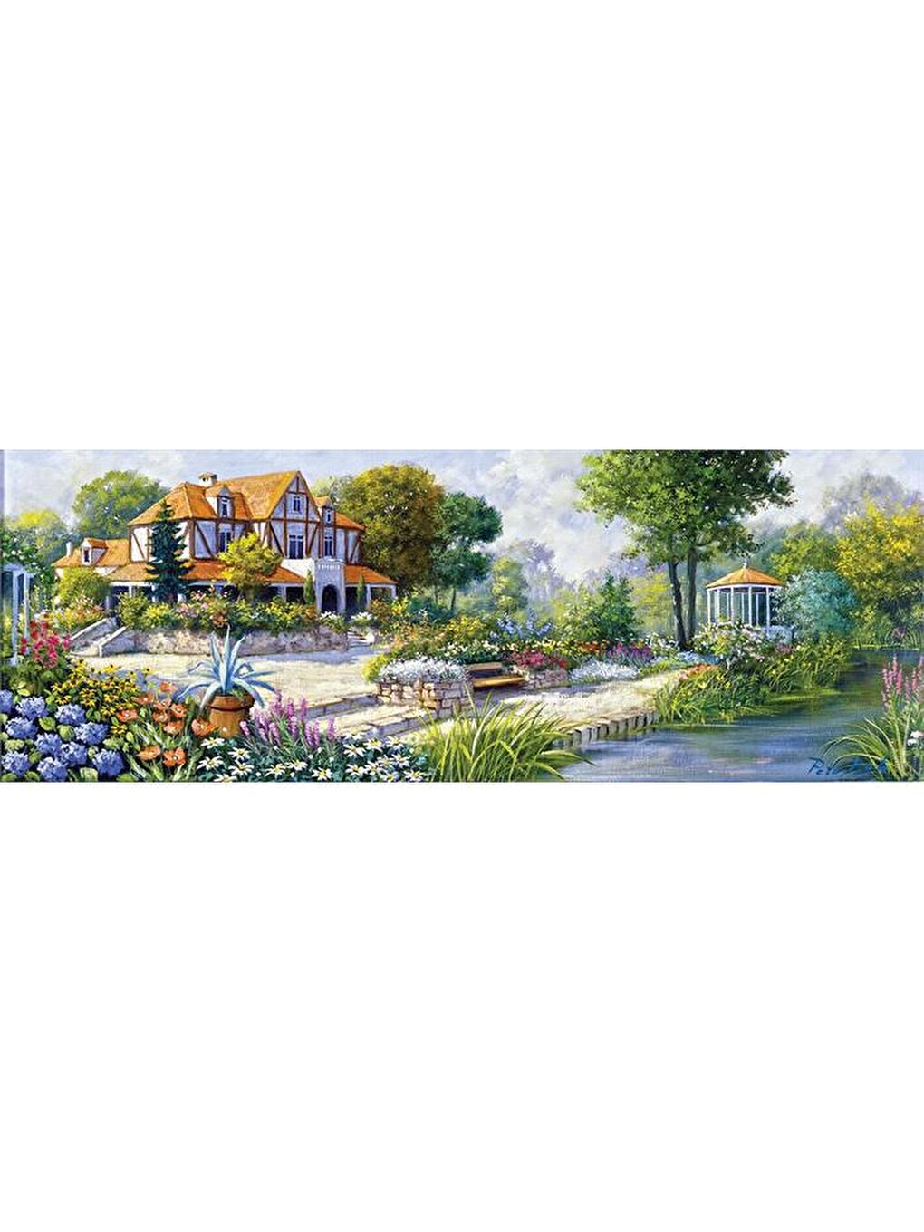 Art Puzzle Karışık 1000 Parça Panorama Puzzle Englısh Cottage