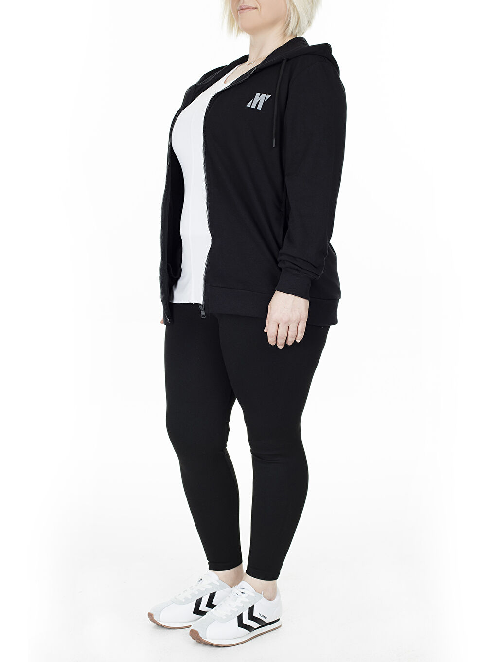 Siyah Büyük Beden Yüksek Bel Spor Tayt 6252089B-5