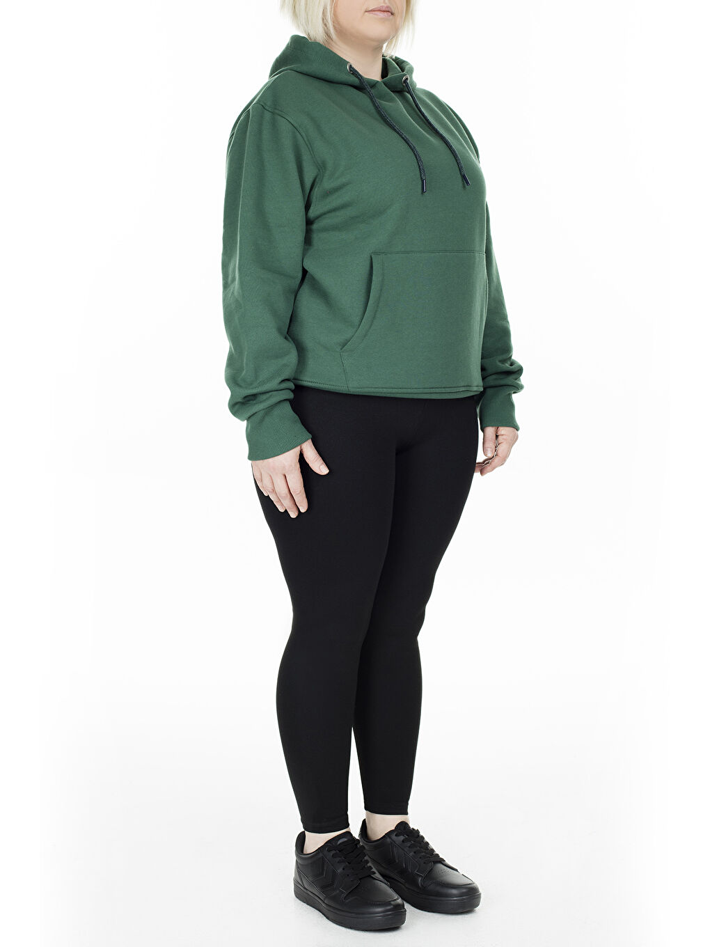 Siyah Büyük Beden Yüksek Bel Spor Tayt 6252089B-6