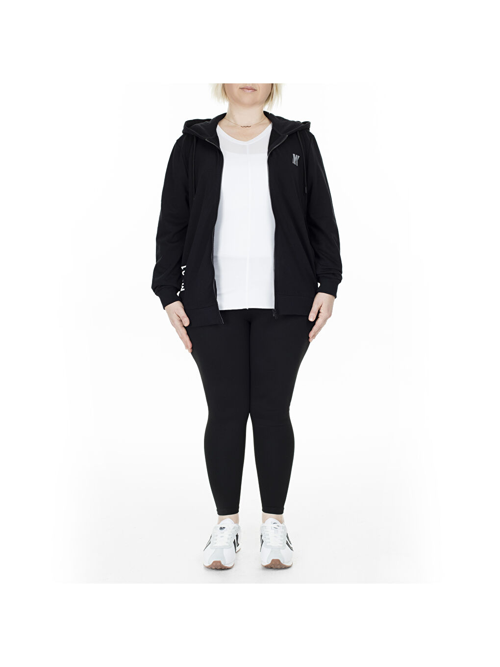 Siyah Büyük Beden Yüksek Bel Spor Tayt 6252089B-8