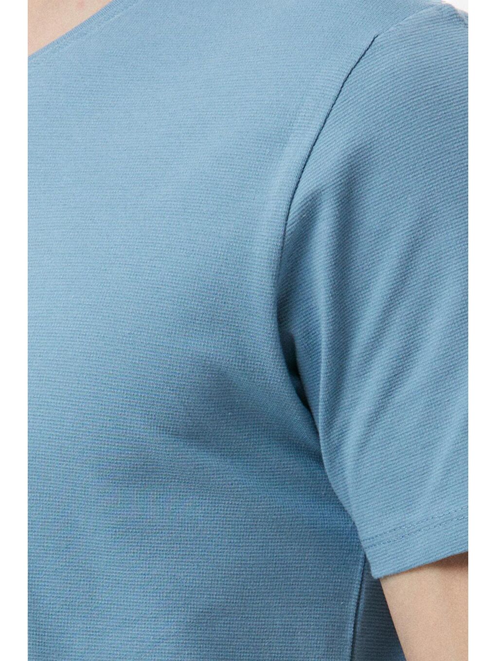 Mavi Basic Bisiklet Yaka Tişört-3