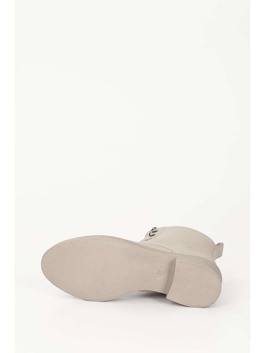 Bej BEJ  Yuvarlak Burun Topuklu Fermuarlı Bağcıklı Kadın Günlük Bot 35768-6