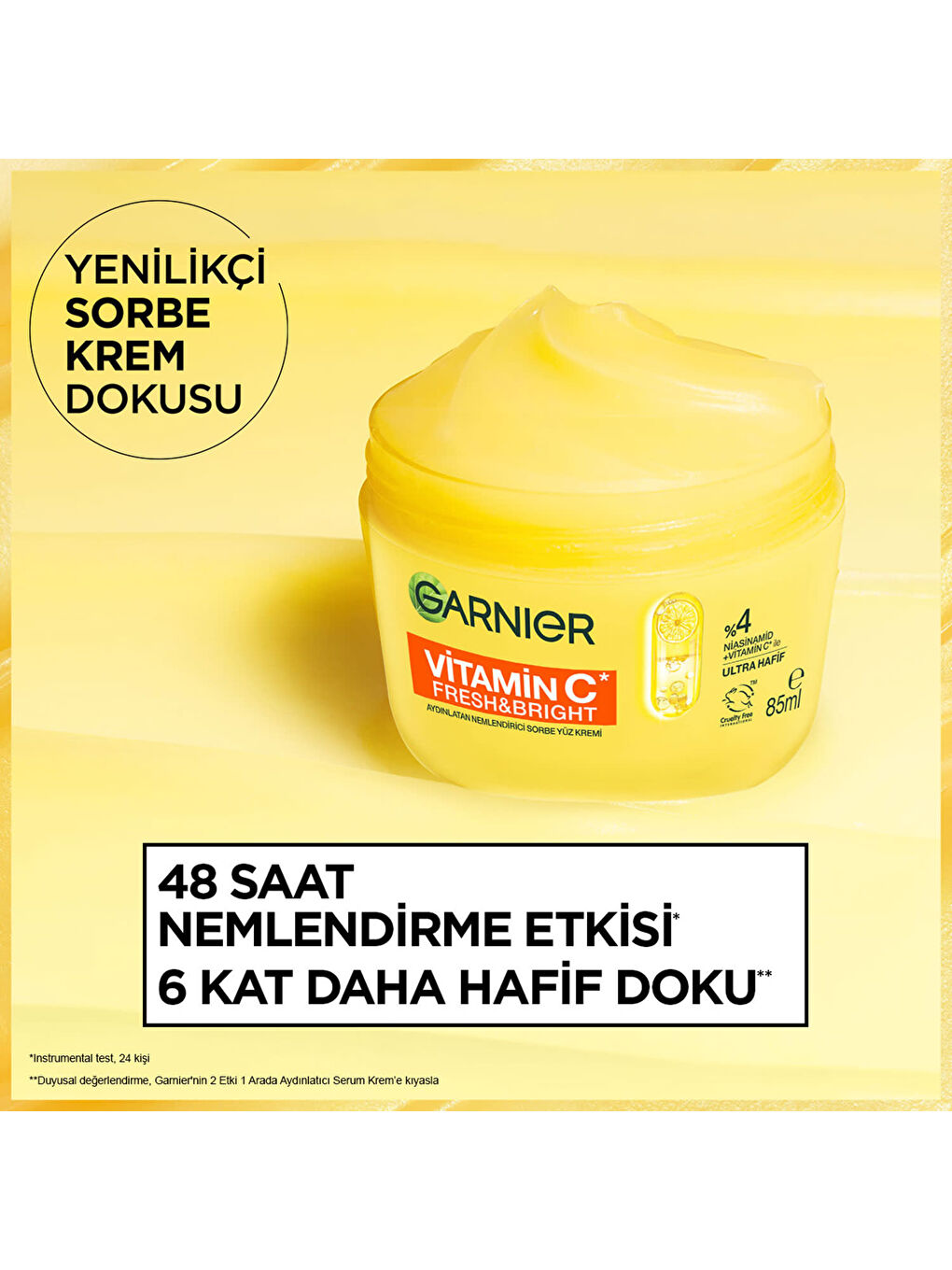 C Vitamini Fresh & Bright Aydınlatıcı Nemlendirici Sorbe Yüz Kremi 85 ML, Vegan & Cruelty Fr-1