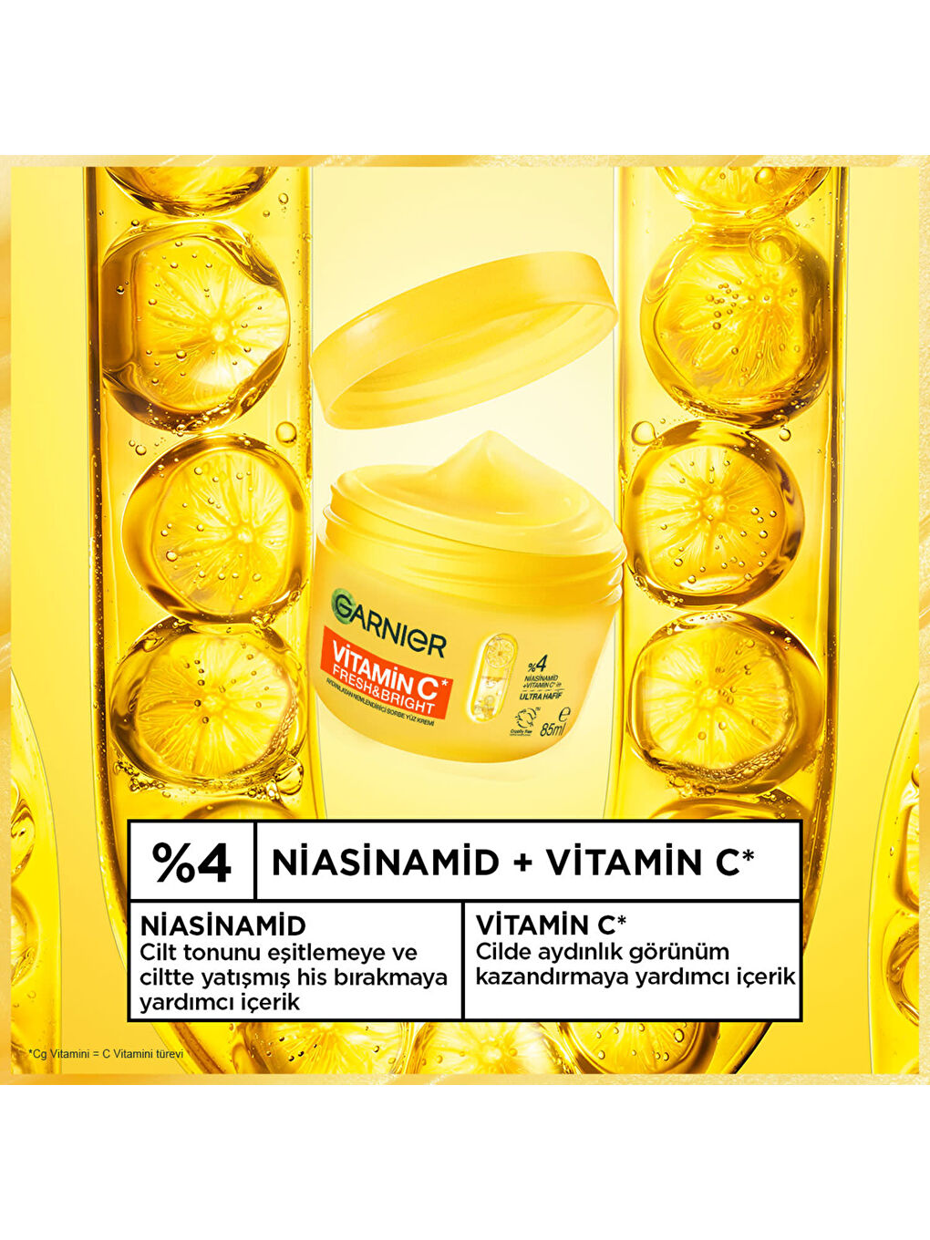 C Vitamini Fresh & Bright Aydınlatıcı Nemlendirici Sorbe Yüz Kremi 85 ML, Vegan & Cruelty Fr-2
