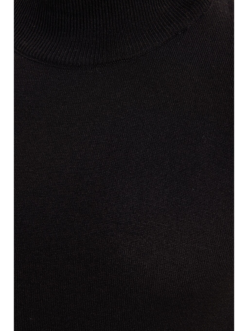 Erkek Slim Fit Dar Kesim Yumuşak Dokulu Tüylenmeyen Siyah Yarım Balıkçı Yaka Triko Kazak-4