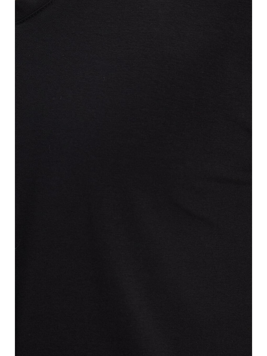 Siyah Slim Fit V Yaka Düz Basıc Kısa Kol Tişört-5