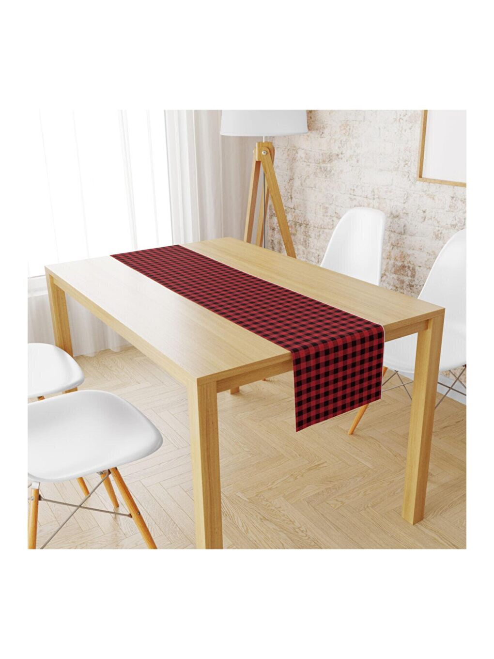 Karışık Kadife Kumaş Kırmızı Siyah Pötikare Runnur Modeli 1851 40x140 cm