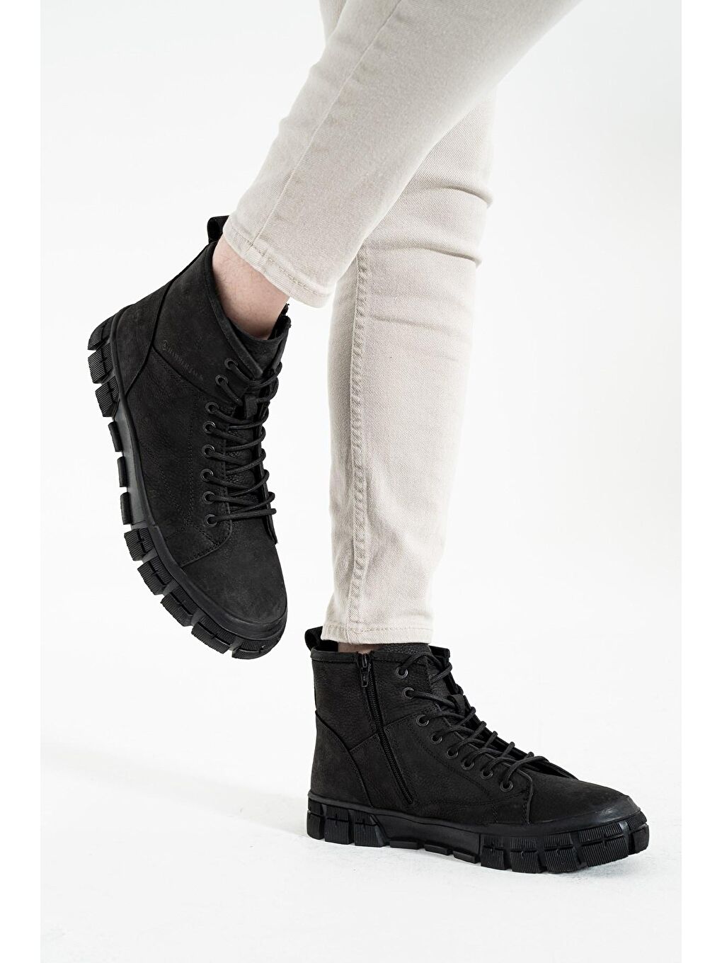 Sharon Hakiki Deri Siyah Erkek Bot-1