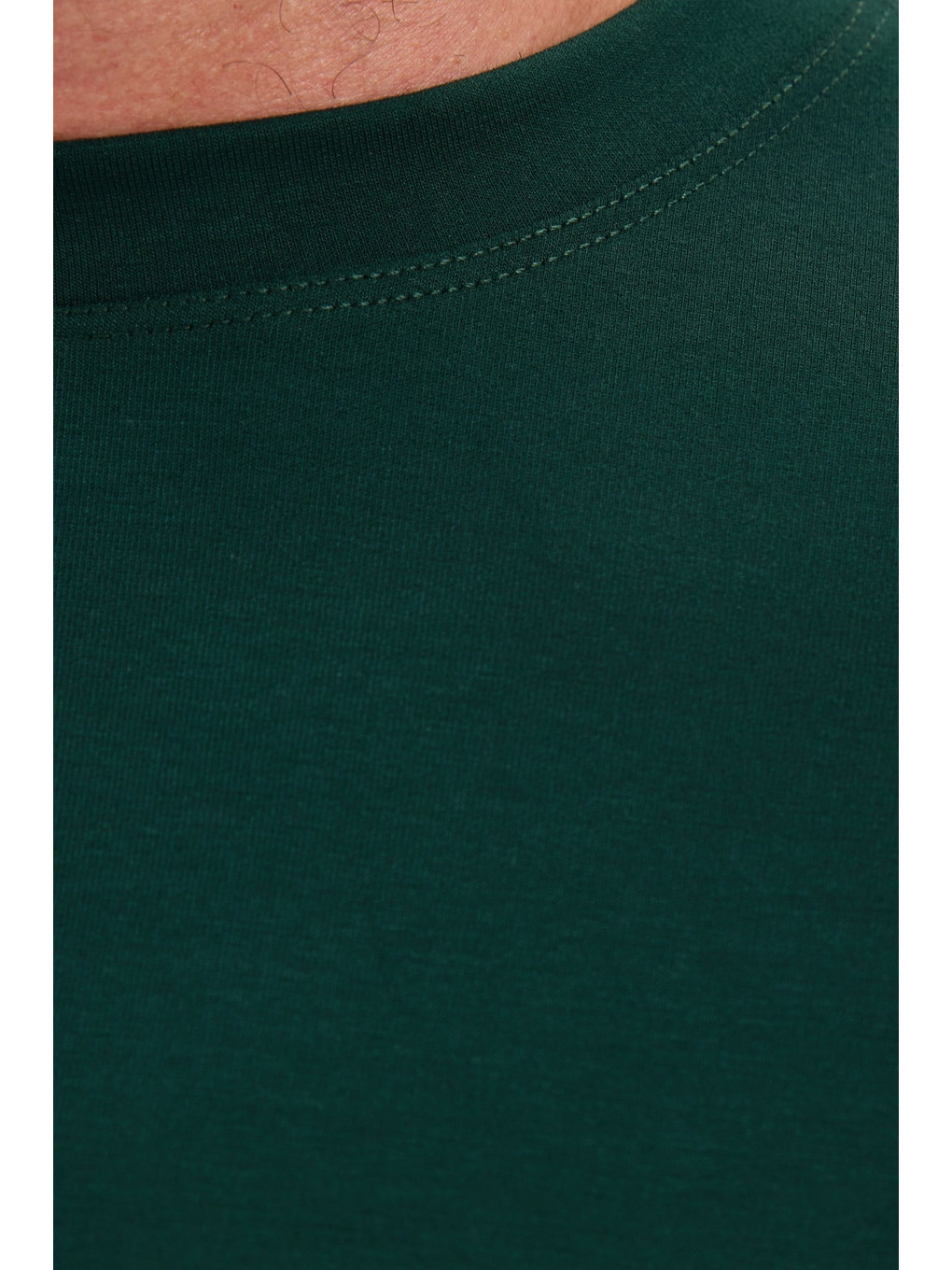 Erkek Standart Fit Normal Kesim Uzun Kollu Ekstra Soft Modal Kumaş Bisiklet Yaka Yeşil Sweatshirt-5