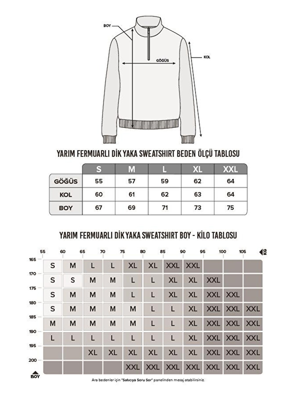 Unisex Relax Fit Rahat Kesim Pamuklu İçi Polarlı Yarım Fermuarlı Haki Dik Yaka Sweatshirt-4