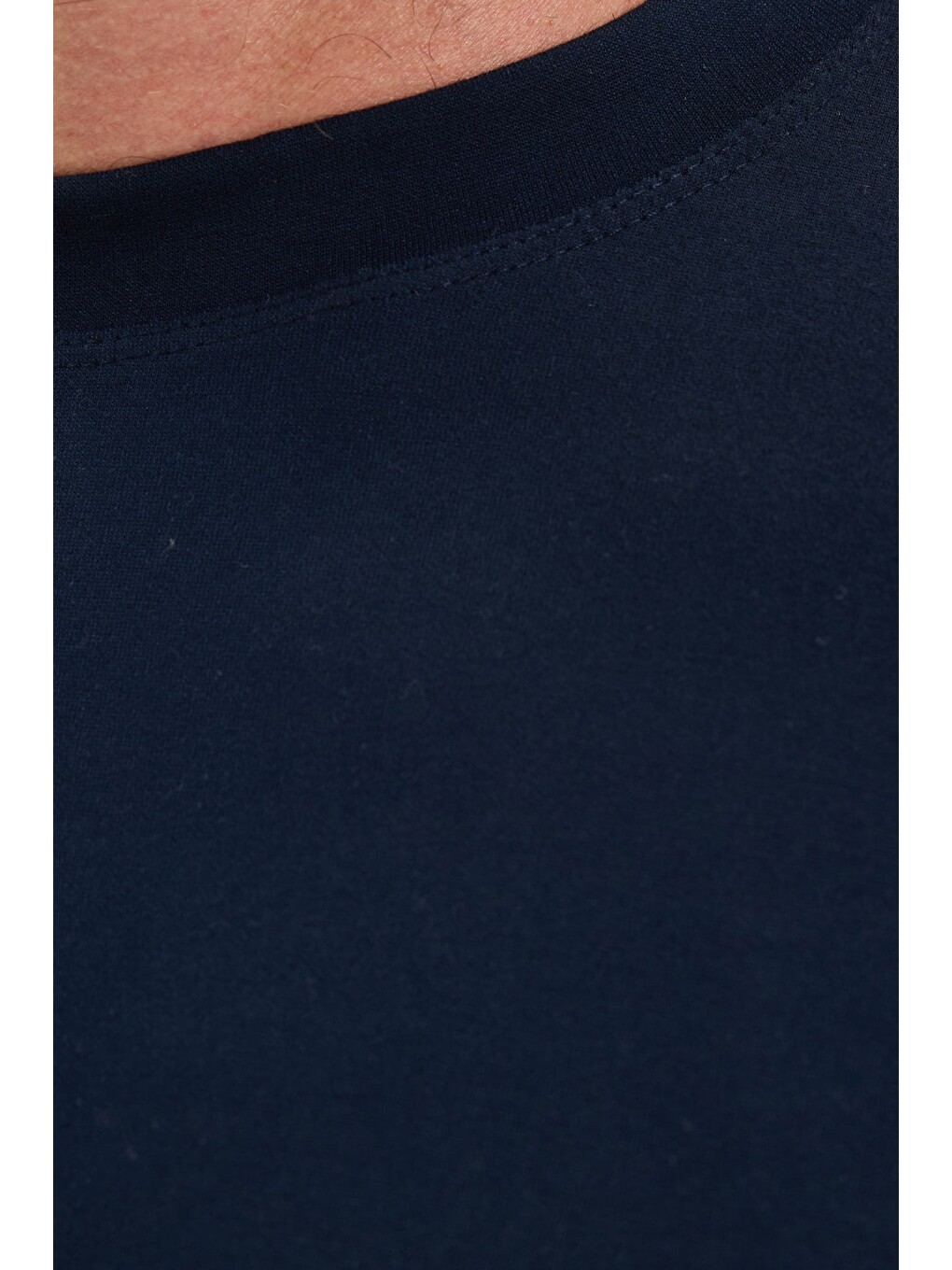 Erkek Standart Fit Normal Kesim Uzun Kollu Ekstra Soft Modal Kumaş Bisiklet Yaka Lacivert Sweatshirt-6