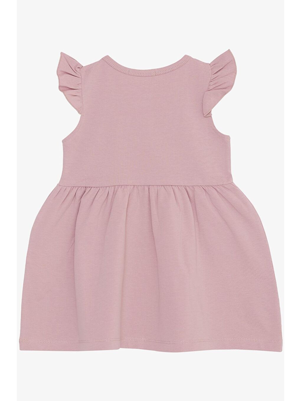 Pembe Kız Çocuk Elbise Yazı Baskılı Gülkurusu (3-7 Yaş)-6