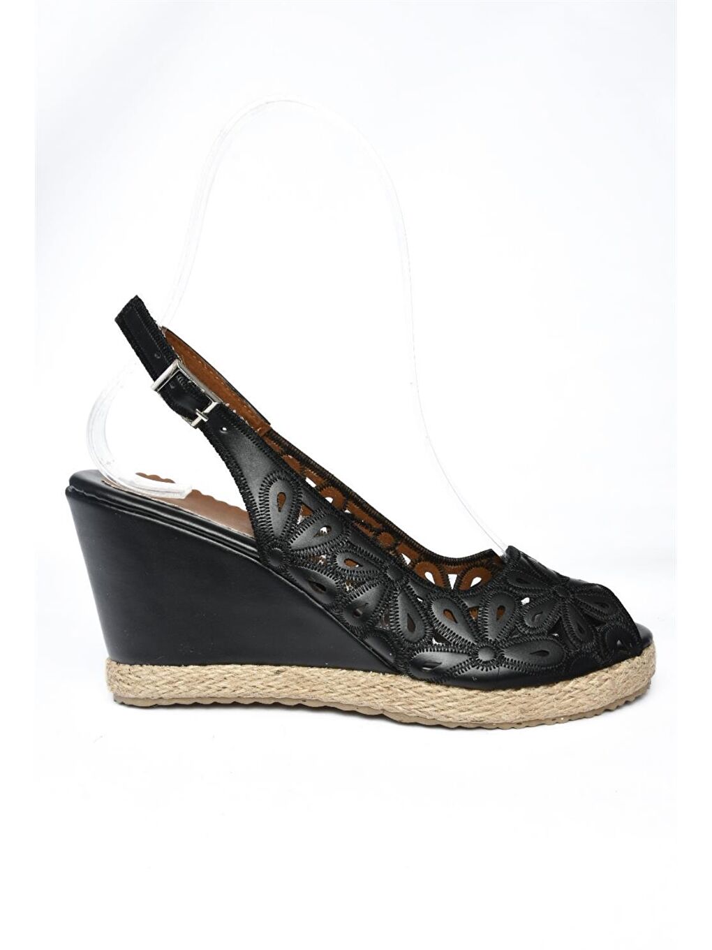 P241811809 Siyah Dolgu Taban Kadın Ayakkabı-4