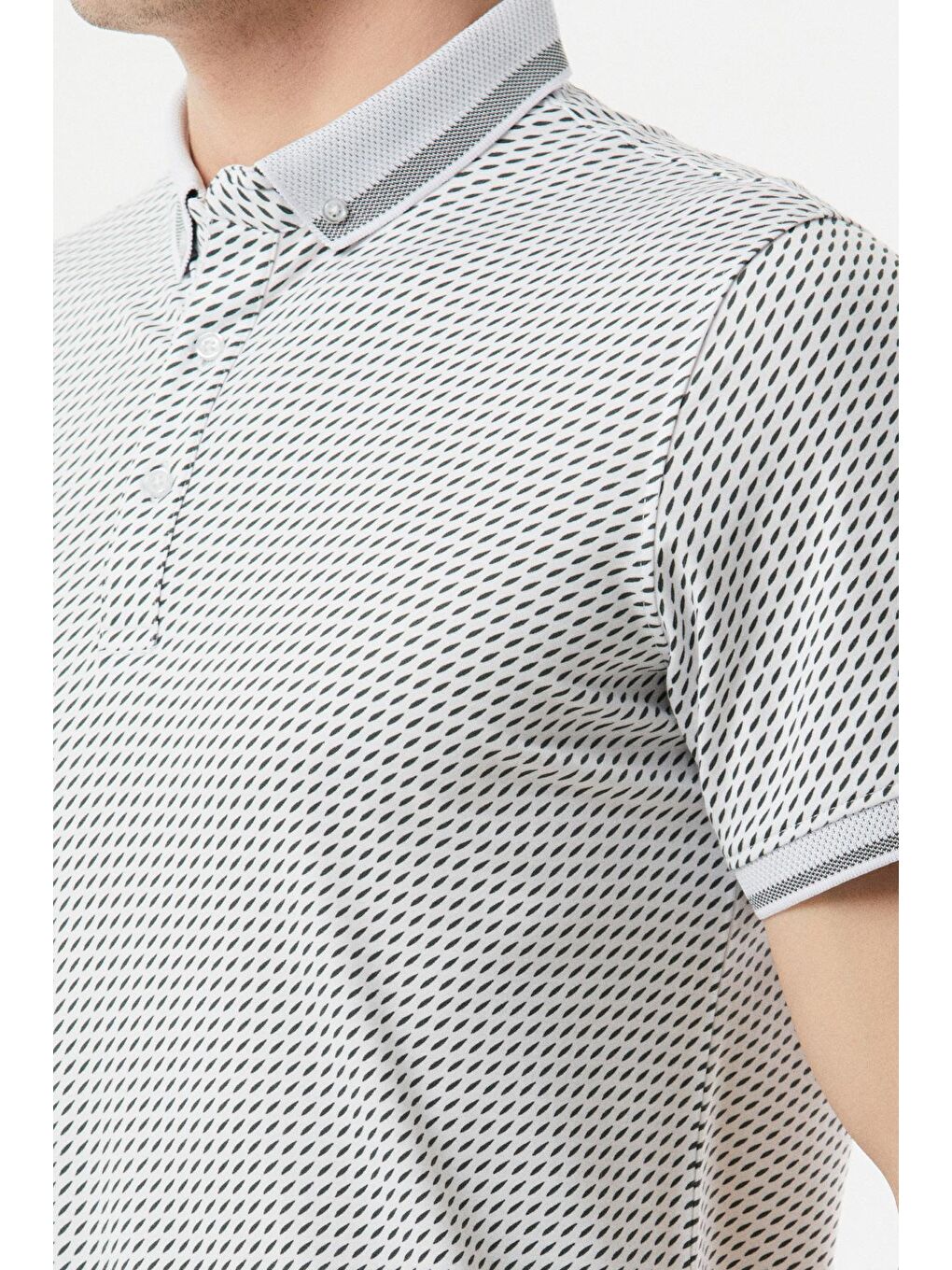 Ekru Polo Yaka Slim Fit Tişört-3