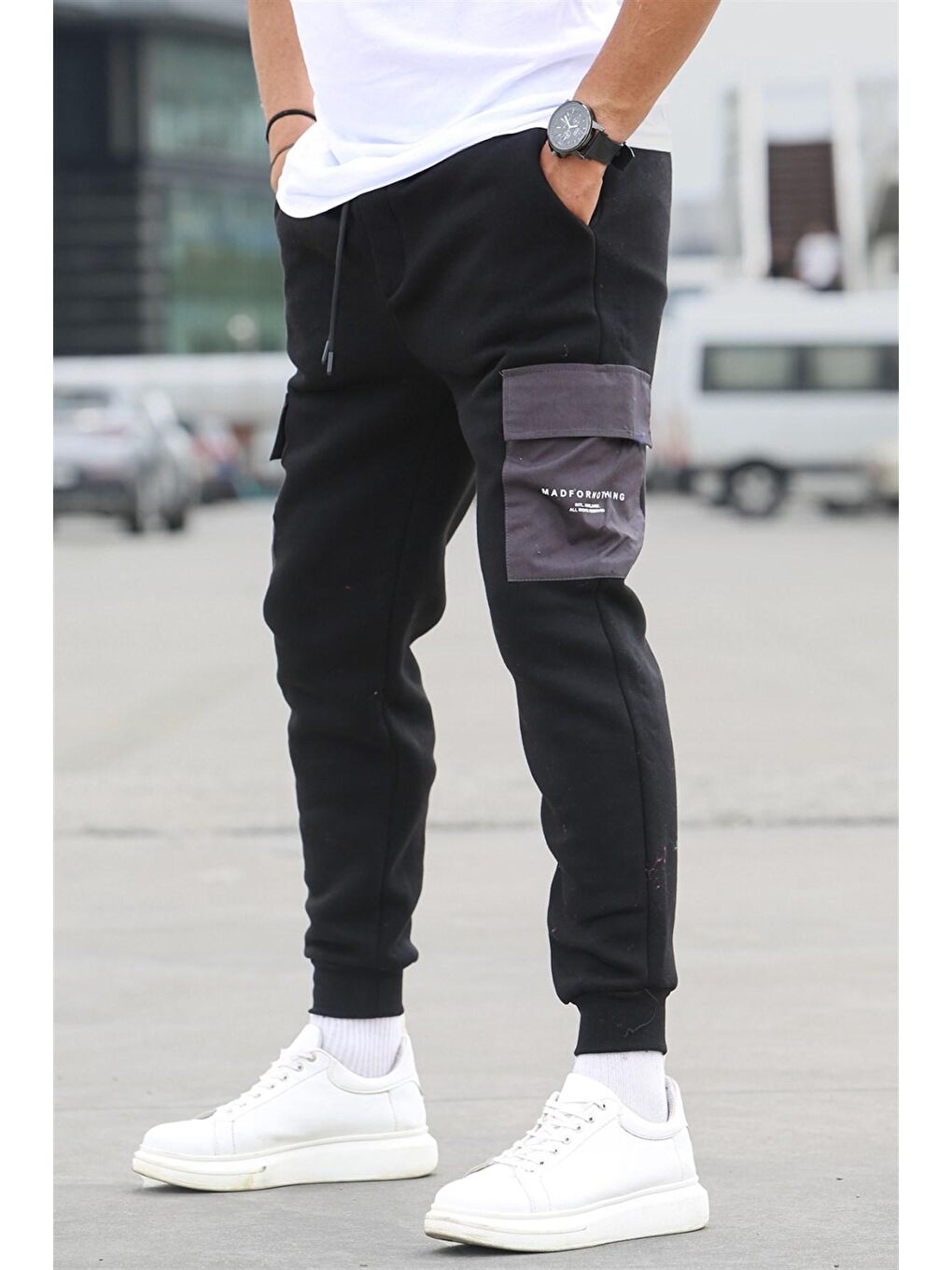 Siyah Cep Detaylı Eşofman Altı 5475-1